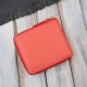 Women's leather wallet small orange in horizontal orientation with RFID Paolo Peruzzi KV-04-OR