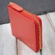 Women's leather wallet small orange in horizontal orientation with RFID Paolo Peruzzi KV-04-OR