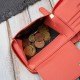 Women's leather wallet small orange in horizontal orientation with RFID Paolo Peruzzi KV-04-OR