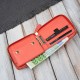 Women's leather wallet small orange in horizontal orientation with RFID Paolo Peruzzi KV-04-OR