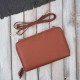 Women's small leather shoulder clutch handbag cognac Paolo Peruzzi KV-02-CG