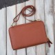 Women's small leather shoulder clutch handbag cognac Paolo Peruzzi KV-02-CG