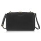 Women's small leather shoulder clutch handbag black Paolo Peruzzi KV-02-BLZ