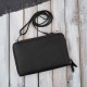 Women's small leather shoulder clutch handbag black Paolo Peruzzi KV-02-BLZ