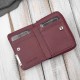 Women's mini burgundy leather wallet natural patent leather croco SP-18-CBGD