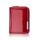 Portfel damski skórzany mini czerwony skóra naturalna lakierowana SP-18-RD