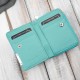 Portfel damski skórzany mini miętowy skóra naturalna lakierowana croco SP-18-CMN