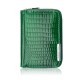 Portfel damski skórzany mini zielony skóra naturalna lakierowana croco SP-18-CGRN