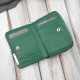 Portfel damski skórzany mini zielony skóra naturalna lakierowana croco SP-18-CGRN