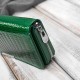 Portfel damski skórzany mini zielony skóra naturalna lakierowana croco SP-18-CGRN