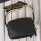 Women's leather shoulder bag postbag fashionable black Paolo Peruzzi KV-03-BL