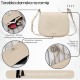 Women's full grain leather letter carrier bag fashionable beige Paolo Peruzzi KV-06-BG