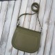 Women's full grain leather postbag fashionable olive Paolo Peruzzi KV-06-GR