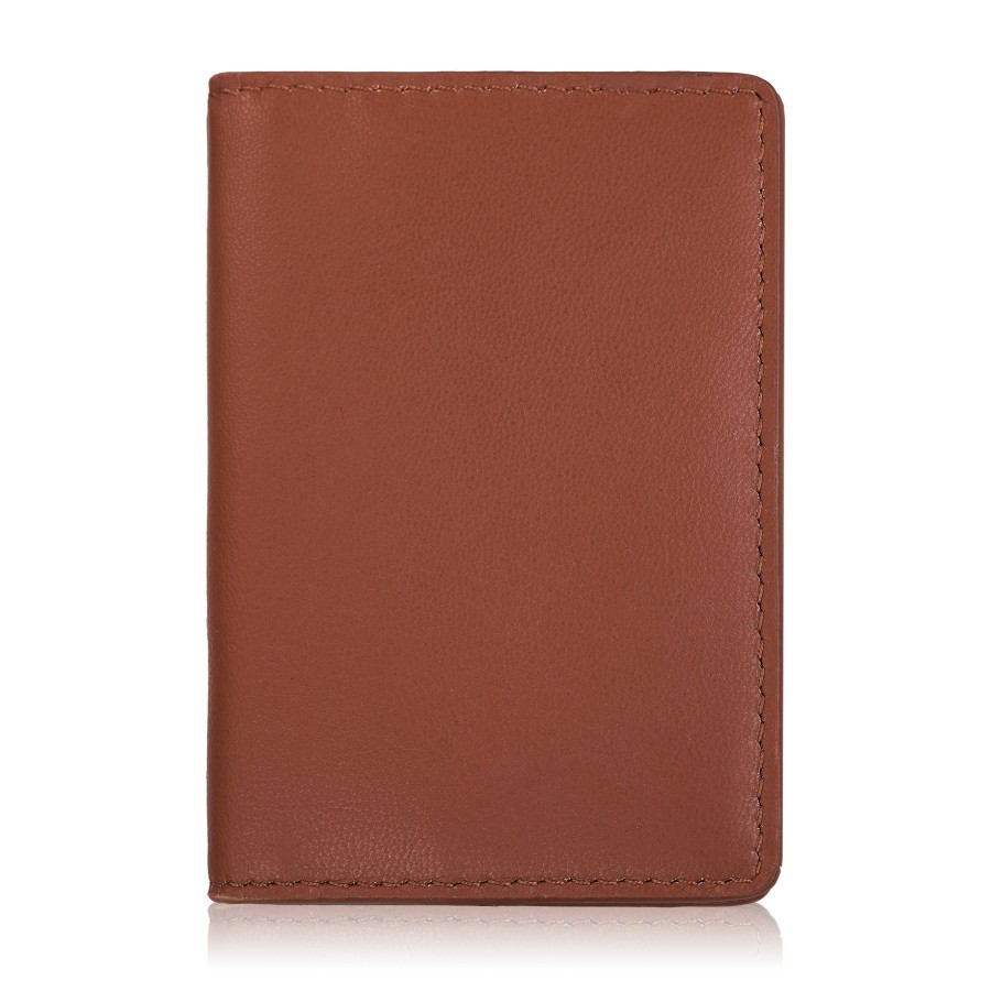 Koňakové kožené elegantní pouzdro na karty RFID Paolo Peruzzi KV-05-CG