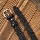 Dámský kožený pásek 90 cm ke kalhotám slim black croco silver buckle Paolo Peruzzi PG-12-CSBL-90