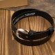Women's leather belt 90 cm for pants narrow black croco silver buckle Paolo Peruzzi PG-12-CSBL-90