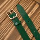 Women's leather belt 90 cm for pants narrow green with gold buckle Paolo Peruzzi PG-11-GZ-90