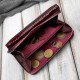 Portfel damski skórzany lakierowany z tłoczeniem croco burgundowy SP-24-CBGD