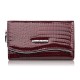 Portfel damski skórzany lakierowany z tłoczeniem croco burgundowy SP-24-CBGD