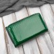 Portfel damski skórzany lakierowany z tłoczeniem croco zielony SP-24-CGRN