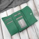 Portfel damski skórzany lakierowany z tłoczeniem croco zielony SP-24-CGRN