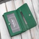 Portfel damski skórzany lakierowany z tłoczeniem croco zielony SP-24-CGRN