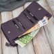 Women's leather wallet small purple in horizontal orientation with RFID Paolo Peruzzi SL-06-VI