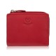 Women's leather wallet small red in horizontal orientation with RFID Paolo Peruzzi SL-06-RD