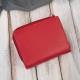 Women's leather wallet small red in horizontal orientation with RFID Paolo Peruzzi SL-06-RD