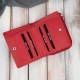 Women's leather wallet small red in horizontal orientation with RFID Paolo Peruzzi SL-06-RD