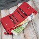 Women's leather wallet small red in horizontal orientation with RFID Paolo Peruzzi SL-06-RD