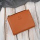Women's leather wallet small orange in horizontal orientation with RFID Paolo Peruzzi SL-06-OR