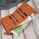 Women's leather wallet small orange in horizontal orientation with RFID Paolo Peruzzi SL-06-OR