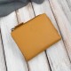 Women's small leather wallet in mustard color horizontal with RFID Paolo Peruzzi SL-06-MNG