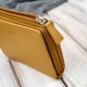 Women's small leather wallet in mustard color horizontal with RFID Paolo Peruzzi SL-06-MNG