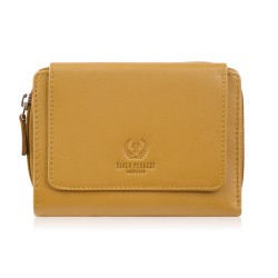 Portfel damski skórzany żółty duży w orientacji poziomej z RFID Paolo Peruzzi SL-07-MNG