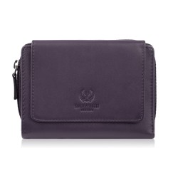Portfel damski skórzany fioletowy duży w orientacji poziomej z RFID Paolo Peruzzi SL-07-VI