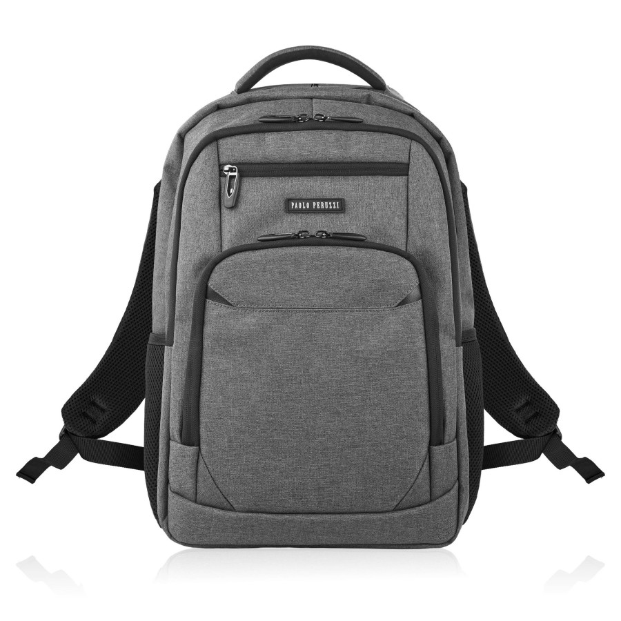 Plecak na laptopa podróżny do biura wielofunkcyjny szary Paolo Peruzzi AS-03-DGR