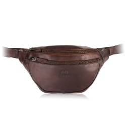 Saszetka męska nerka skórzana na pas brązowa Paolo Peruzzi SL-04-BR