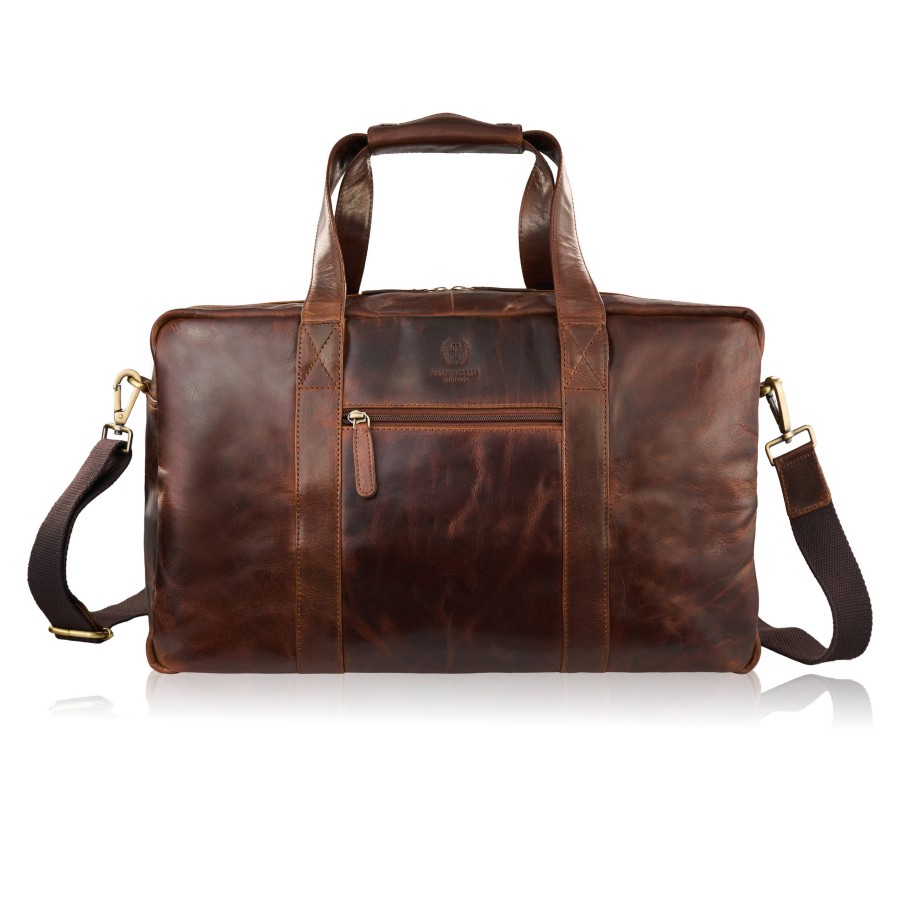 Torba podróżna męska skórzana duża pojemna koniakowa SL-10-CG