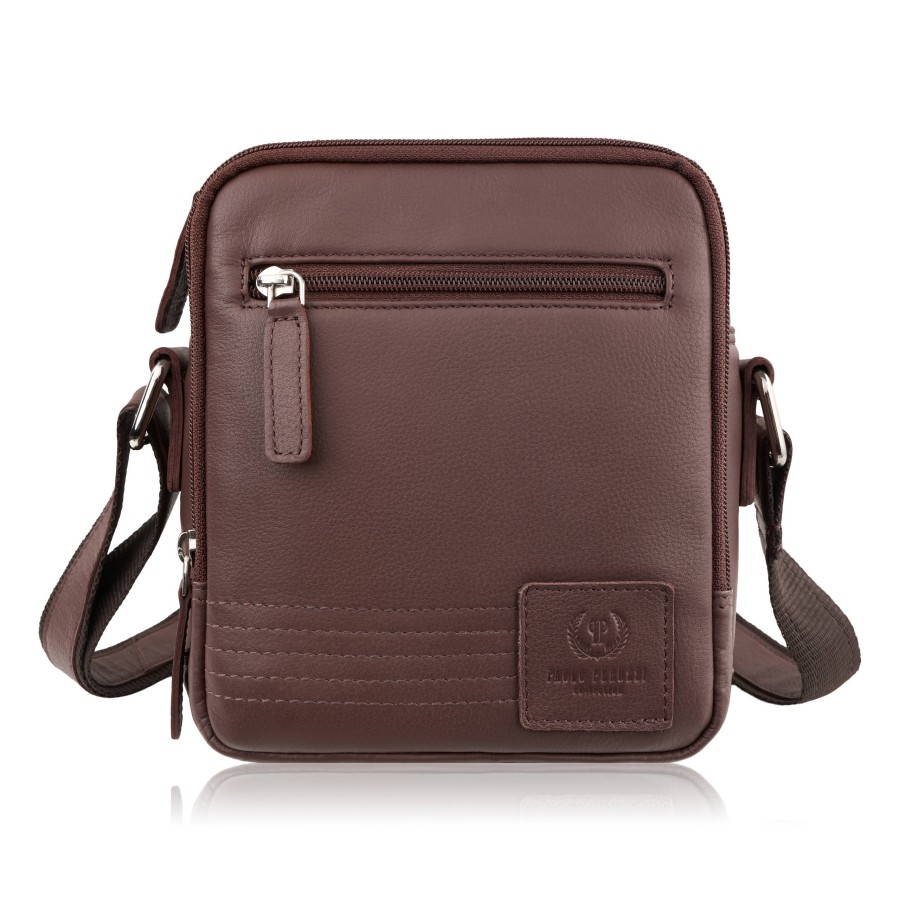 Listonoszka saszetka męska skórzana na ramię brązowa Paolo Peruzzi AY-27-BR