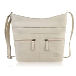 Torebka damska skórzana na ramię pojemna beżowa Paolo Peruzzi AY-23-BG
