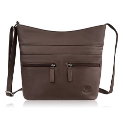 Torebka damska skórzana na ramię pojemna brązowa Paolo Peruzzi AY-23-BR