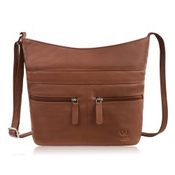 Torebka damska skórzana na ramię pojemna koniakowa Paolo Peruzzi AY-23-CG