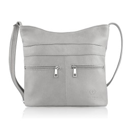 Torebka damska skórzana na ramię pojemna szara Paolo Peruzzi AY-23-GRE