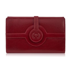 Portfel damski skórzany czerwony duży w orientacji poziomej z RFID Paolo Peruzzi T-134-RD