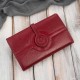 Дамски кожен портфейл в червено, голям, с хоризонтална ориентация и RFID Paolo Peruzzi T-134-RD