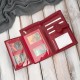 Дамски кожен портфейл в червено, голям, с хоризонтална ориентация и RFID Paolo Peruzzi T-134-RD