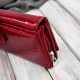 Women's leather wallet large red lacquered croco SP-19-CRD