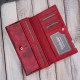 Дамски портфейл от лакирана кожа в червено с десен на пеперуда SP-16-RDM